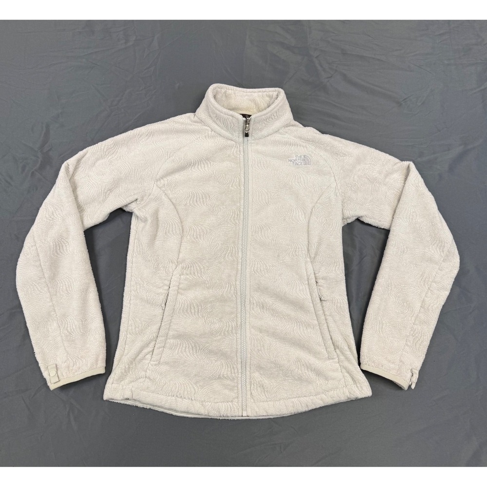 The North Face Womens Osito Swirl Fleece Jacket Vintage White Full Zip Medium
